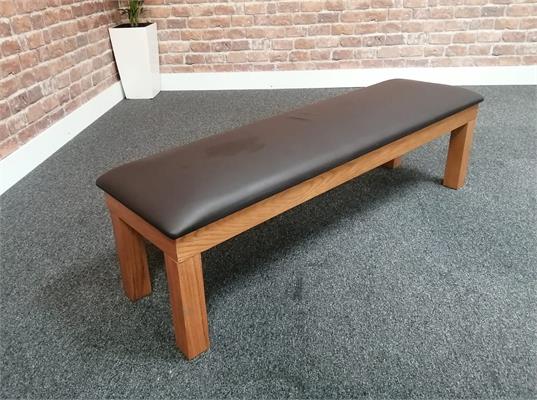 Signature Upholstered Pool Table Bench - Oak - Warehouse Clearance